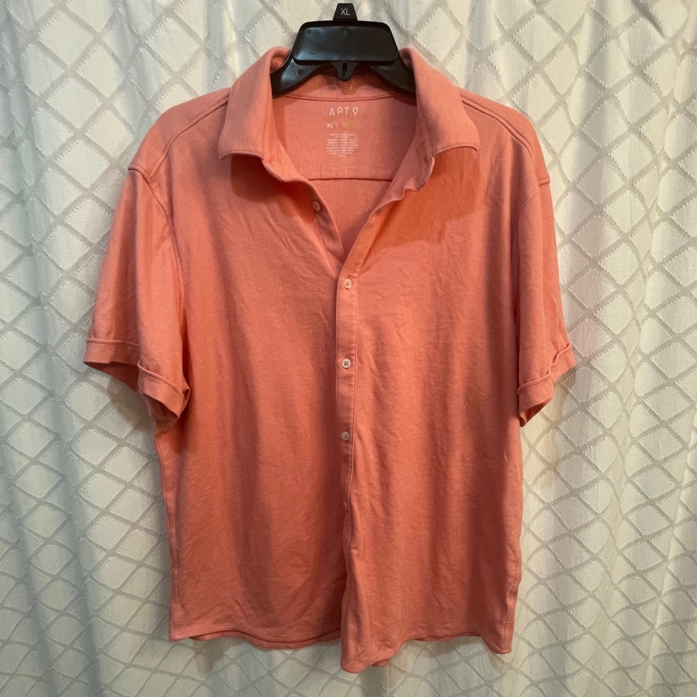 Men’s XL Apt 9 Coral Button-up Short Sleeve shirt